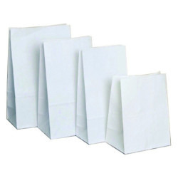 Bolsa Kraft Blanca L fondo cuadrado