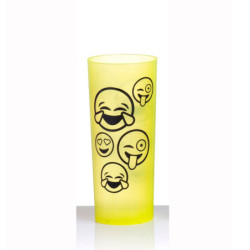 Trago largo flexible Amarillo impreso Emoticons Negro