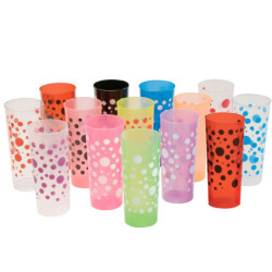 Trago largo flexible Naranja impreso Lunares Blancos