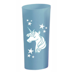 Trago largo flexible UNICORNIO Turqueza impreso Blanco