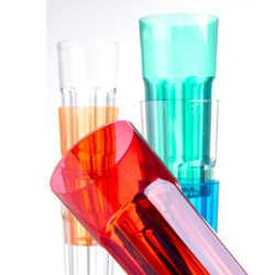 Vaso SLIM facetado 330 cc PS Rojo Oscuro