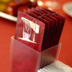 Sacchetto Tissue Bordeau c/ servilleta Crema