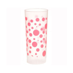 Trago largo flexible Natural impreso Lunares Fucsia