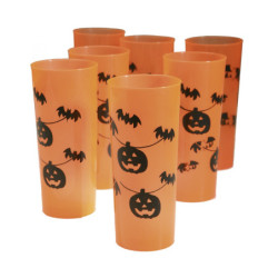 Trago largo flexible Naranja impreso Hallowen Negro