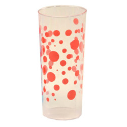 Trago largo flexible Natural impreso Lunares Rojos