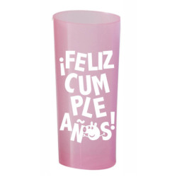 Trago largo flexible Fucsia PIG impreso Blanco