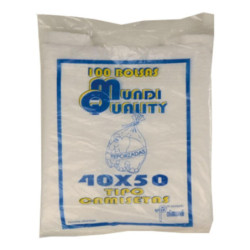 Bolsa camiseta Blanca 40x50 14 micr. (reforzada)