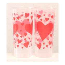 Trago largo flexible Violeta impreso Corazones Blanco