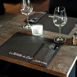 Sacchetto Tissue Negro c/ servilleta Blanca