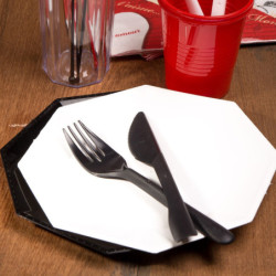 Plato octogonal Blanco 22 cm