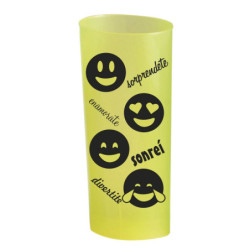 Trago largo flexible Amarillo EMOJIS impreso Negro