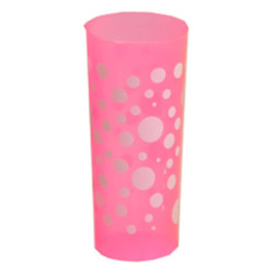 Trago largo flexible Fucsia impreso Lunares Blanco