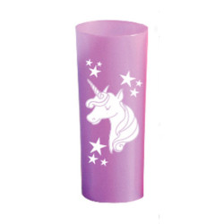 Trago largo flexible Violeta UNICORNIO impreso Blanco