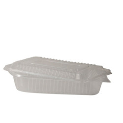 Bandejas 105 PP rectangular reforzadas aptas para microondas con tapa