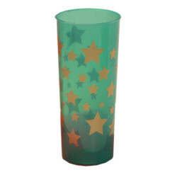 Trago largo flexible Verde impreso Estrellas Dorado
