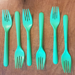 Tenedor DX Bioplástico Verde