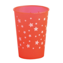 Vaso aperitivo 255 cc PP Rojo impreso Estrellas Blancas
