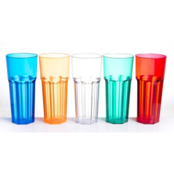 Vaso SLIM facetado 330 cc PS Amarillo Oscuro