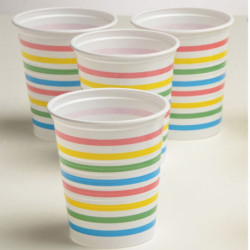 Vaso Blanco 180 cc PS con diseño Rayado