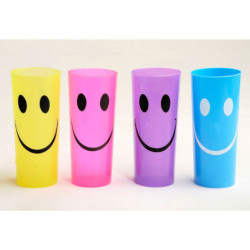 Trago largo flexible Azul impreso Smile Blanco