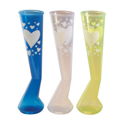 Copa Electro Half UV translúcido impreso corazones Blanco