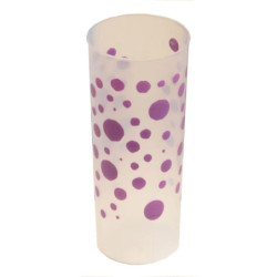 Trago largo flexible Natural impreso Lunares Violeta