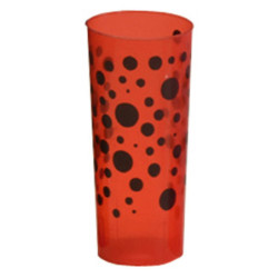 Trago largo flexible Rojo Oscuro impreso Lunares Negros