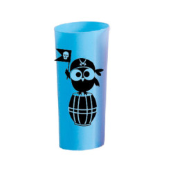 Trago largo flexible Celeste Piratita impreso Negro